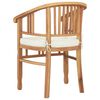 vidaXL Stolica s jastukom 2 pcs Smeđa 63 x 58 x 89 cm Čvrsto teak drvo