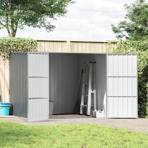 vidaXL Vrtno spremište sivo 195 x 198 x 159 cm od pocinčanog čelika