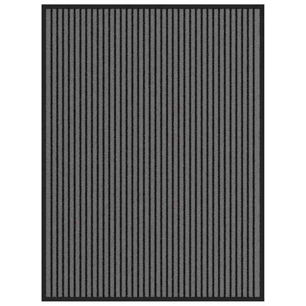 vidaXL Otirač Stripe crni i sivi 90x120 cm