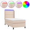 vidaXL Krevet box spring i madrac LED cappuccino 80x200cm umjetna koža
