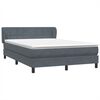 vidaXL Box Spring krevet s madracem tamno sivi 140x220 cm samt