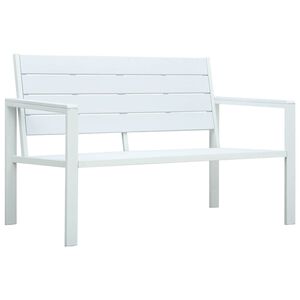 vidaXL Vrtna klupa 120 cm HDPE bijela s izgledom drva