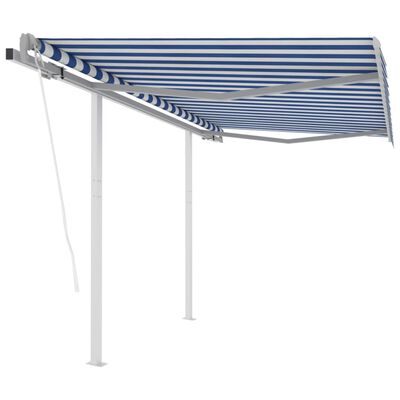 vidaXL Automatska tenda na uvlačenje 3,5 x 2,5 m plavo-bijela