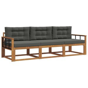 vidaXL Set vanjskih sofa 3 kom. Prirodna i antracit