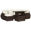 vidaXL 7-dijelni set vrtnih sofa od poliratana s jastucima smeđi
