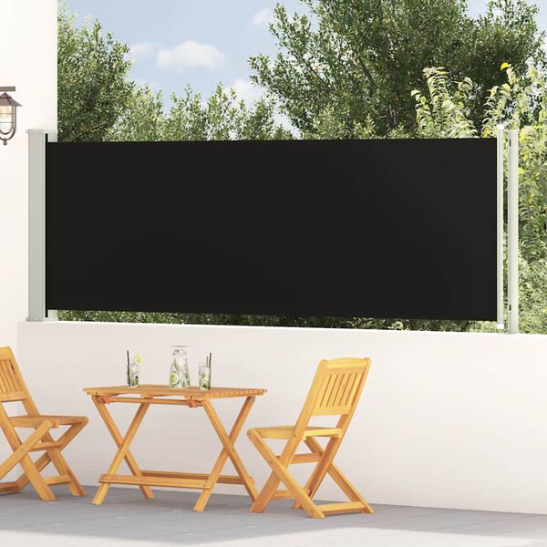 vidaXL Uvlačiva bočna tenda za terasu 117 x 600 cm crna