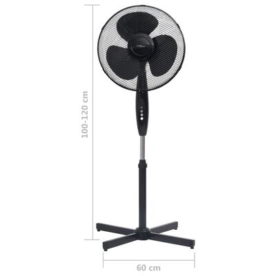 vidaXL Samostojeći ventilator Φ 40 cm 120 cm crni
