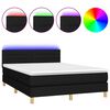 vidaXL Krevet box spring s madracem LED crni 140x190 cm od tkanine
