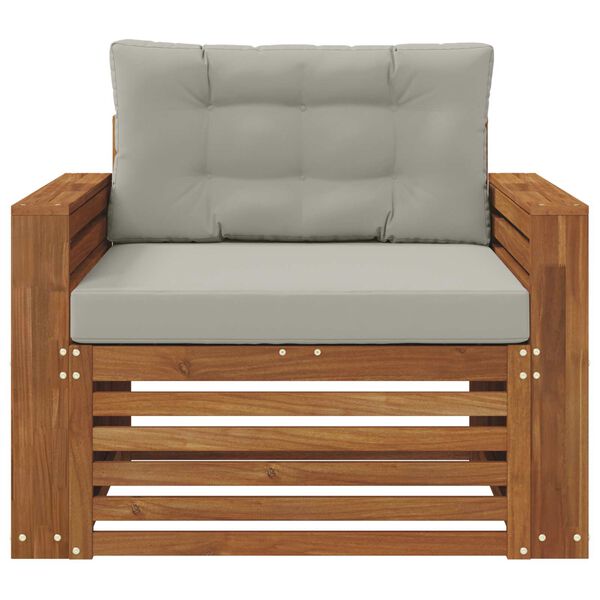 vidaXL Set vanjskih sofa Čvrsto drvo akacije i poliester Prirodna