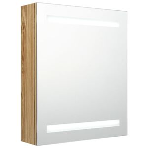 vidaXL LED kupaonski ormarić s ogledalom boja hrasta 50 x 14 x 60 cm
