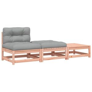 vidaXL Vrtna sofa bez naslona za ruke s jastucima i tabureima
