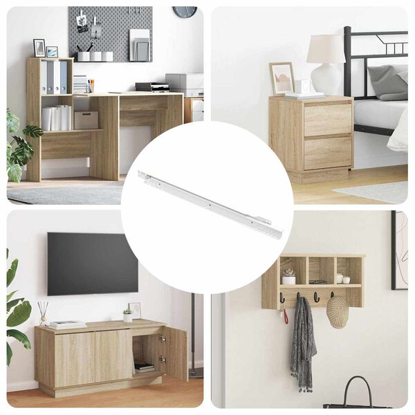 vidaXL Klizač za ladice 12 pcs Bijelo 450 mm Čelik