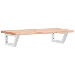 vidaXL Zidna polica za umivaonik od čelika i masivne bukovine