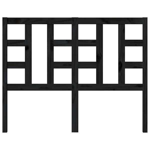 vidaXL Uzglavlje za krevet crno 126 x 4 x 100 cm od masivne borovine