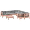 vidaXL 9-dijelni set vrtnih sofa s jastucima masivno drvo duglazije