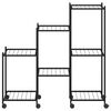 vidaXL Stalak za cvijeće s kotačima 83 x 25 x 83,5 cm crni željezni