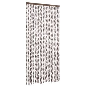 vidaXL Zastor protiv muha Smeđesiva i bijeli 90 x 200 cm od &scaron;enila