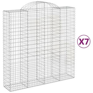 vidaXL Lučne gabionske ko&scaron;are 7 kom 200x50x200/220cm pocinčano željezo