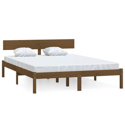 vidaXL Okvir za krevet od borovine boja meda 135 x 190 cm bračni
