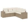 vidaXL 5-dijelni vrtni set sofa s jastucima bež od poliratana