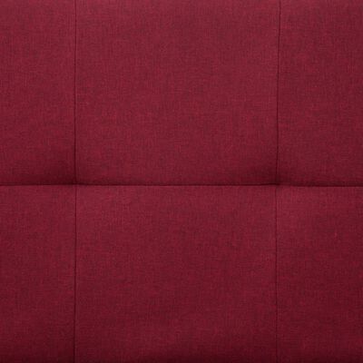 vidaXL Kauč na razvlačenje od poliestera s 2 jastuka crvena boja vina