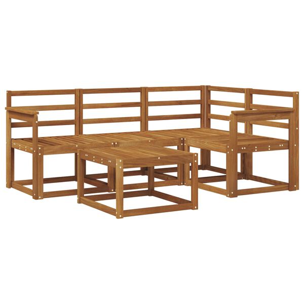 vidaXL Set vanjskih sofa 5 pcs Prirodna Čvrsto drvo akacije