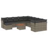 vidaXL 12-dijelni set vrtnih sofa od poliratana s jastucima sivi