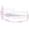 vidaXL Metalni okvir kreveta uzglavlje i podnožje bijeli 90x190 cm