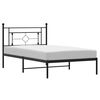 vidaXL Metalni okvir za krevet s uzglavljem crni 107x203 cm