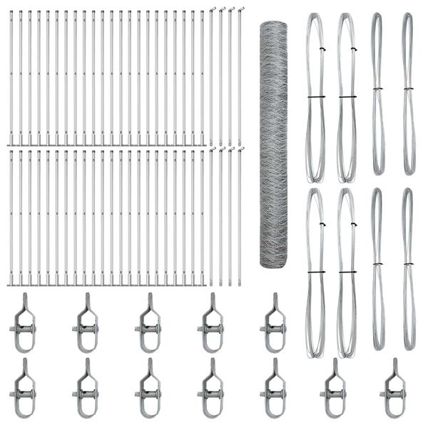 vidaXL Stup za ogradu Srebrno 100 x 1,2 m (mreža 36 mm) Čelik