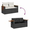 vidaXL 6-dijelni set vrtnih sofa s jastucima crni od poliratana