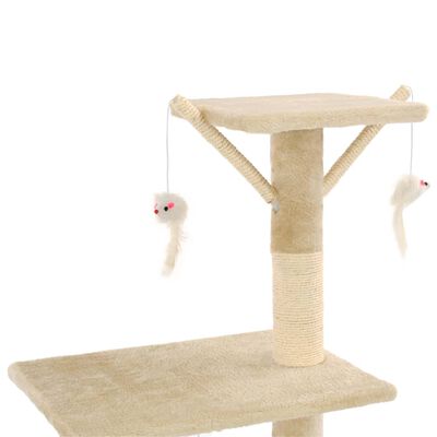 vidaXL Penjalica za mačke sa stupovima za grebanje od sisala 138 cm bež