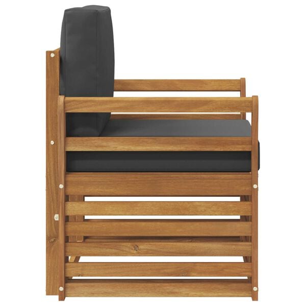 vidaXL Set vanjskih sofa Čvrsto drvo akacije i poliester Prirodna