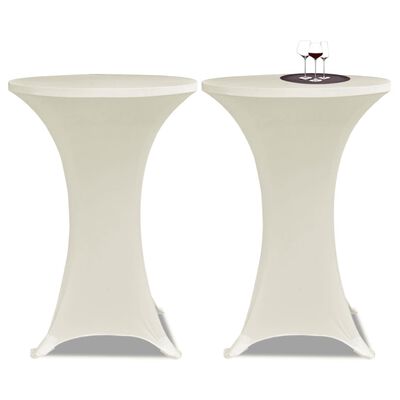 vidaXL Navlaka za stol za stajanje Ø 80 cm krem rastezljiva 4 kom