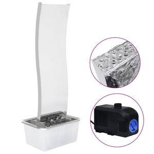 vidaXL Vrtna fontana s crpkom od nehrđajućeg čelika 130 cm zakrivljena