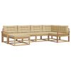 vidaXL Set vanjskih sofa s jastukom 5 pcs Bijela i bež Poliester