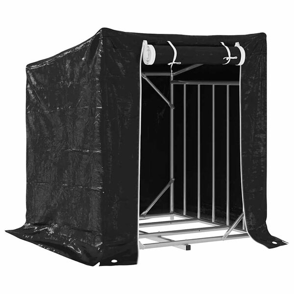 vidaxL Stalak za drva za ogrjev s kišnom navlakom 100,5x100,5x110,5 cm