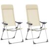 vidaXL Sklopive stolice za kampiranje 2 kom krem aluminijske