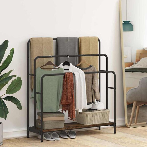 vidaXL Stalak za odjeću s policom Dimljeni hrast 90 x 30 x 100,5 cm