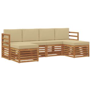 vidaXL Set vanjskih sofa 6 kom. Prirodna i bež