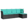 vidaXL 5-dijelni set vrtnih sofa od poliratana s jastucima crni