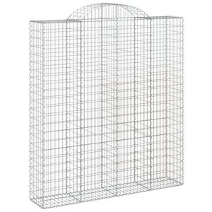 vidaXL Gabionska ko&scaron;ara s lukom 200x50x220/240 cm pocinčano željezo