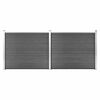 vidaXL Set panela za ogradu WPC 353 x 146 cm crni