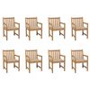 vidaXL Vrtne stolice s bež jastucima 8 kom od masivne tikovine