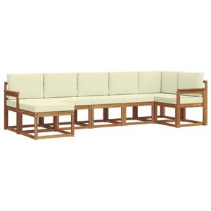 vidaXL Set vanjskih sofa 7 kom. Prirodna i krem
