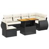 vidaXL 7-dijelni set vrtnih sofa od poliratana s jastucima crni