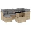 vidaXL 7-dijelni set vrtnih sofa od poliratana s jastucima bež