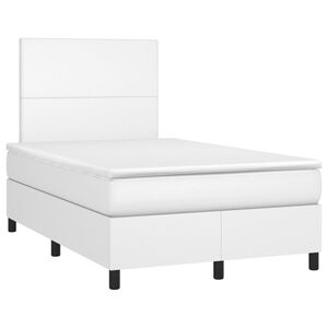 vidaXL Krevet box spring s madracem bijeli 120x190 cm od umjetne kože