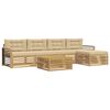 vidaXL Set vanjskih sofa s jastukom 7 pcs Bijela i bež Poliester