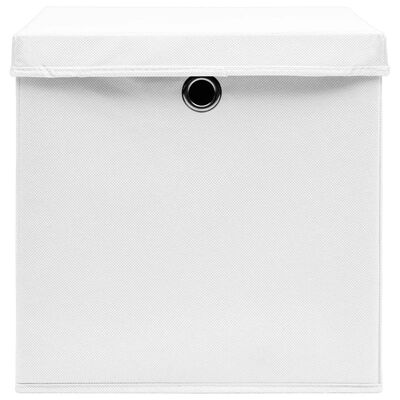 vidaXL Kutije za pohranu s poklopcima 4 kom 28 x 28 x 28 cm bijele